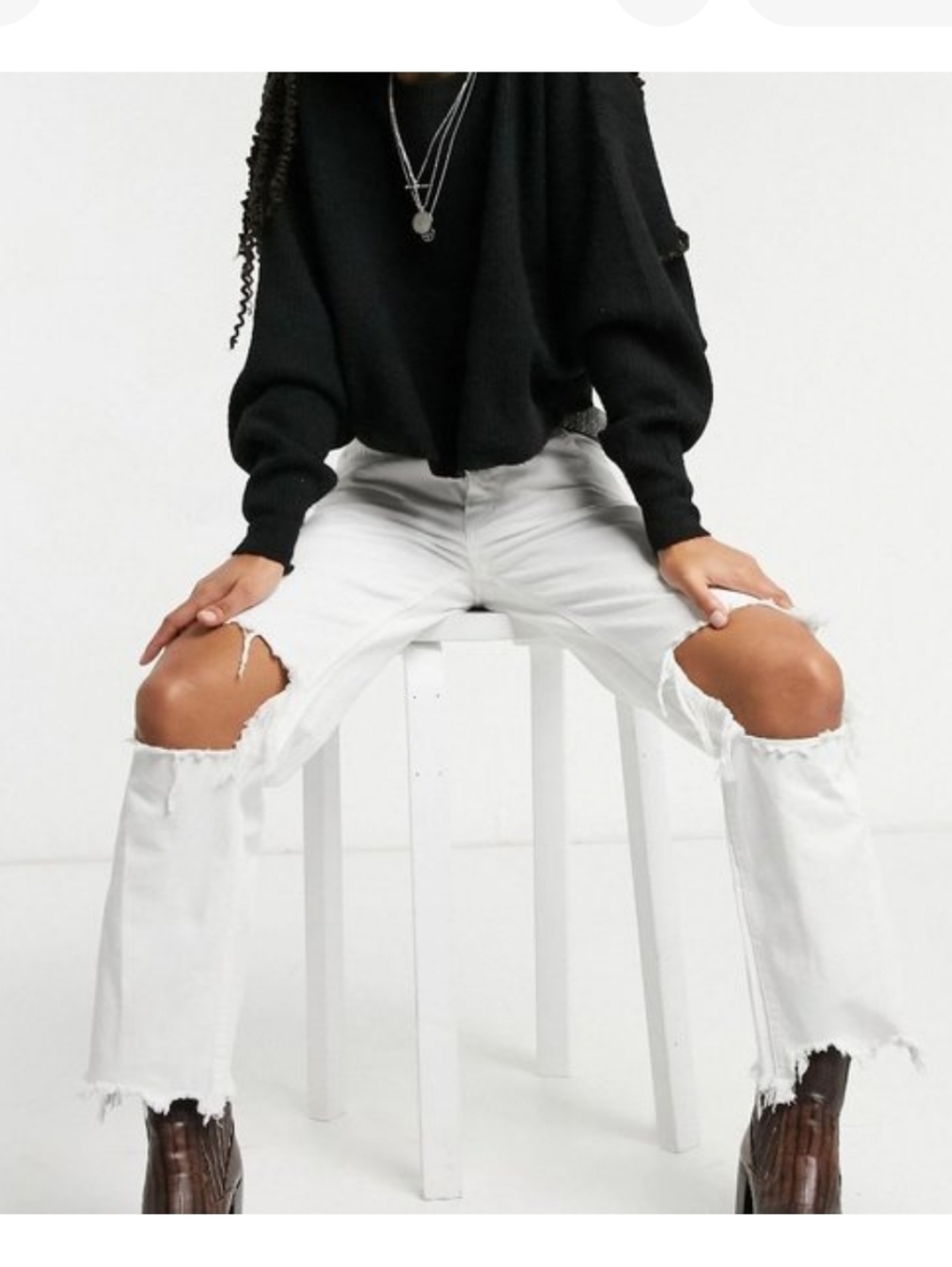 NWT FP Maggie Destroyed Jeans